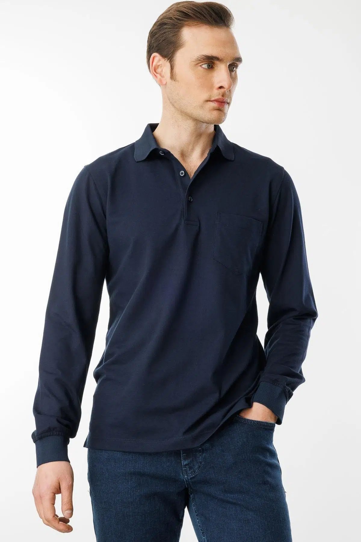 980 DESEN MTA UZUN KOL CEPLİ AYAKLI PY SWEATSHIRT - LACİVERT