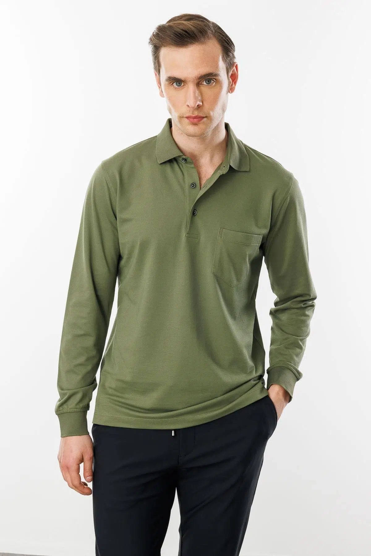 980 DESEN MTA UZUN KOL CEPLİ AYAKLI PY SWEATSHIRT - HAKİ
