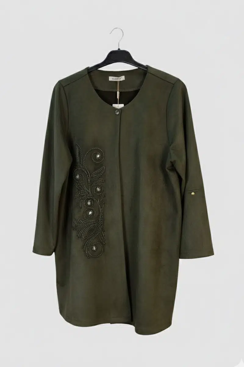 9807 ALZETA YAKASIZ GÜDERİ CEKET