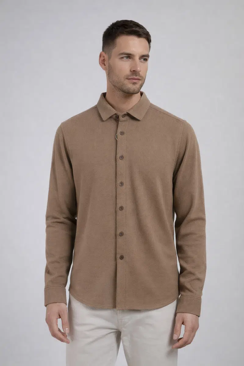 ADVANTE KIŞLIK KENDİNDEN ZİKZAK DESENLİ ÖRME GÖMLEK