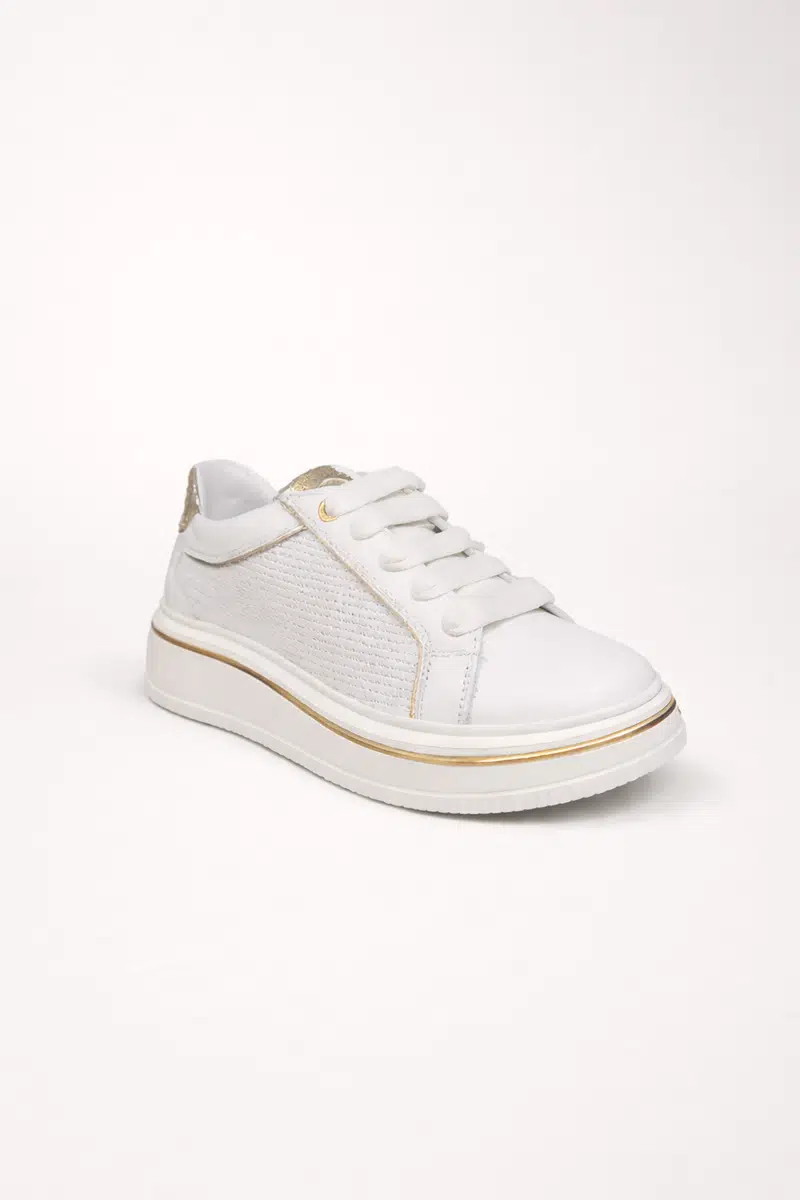 D26YA-3890 MAMMAMİA AYAKKABI - BEYAZ PEN/ALTIN