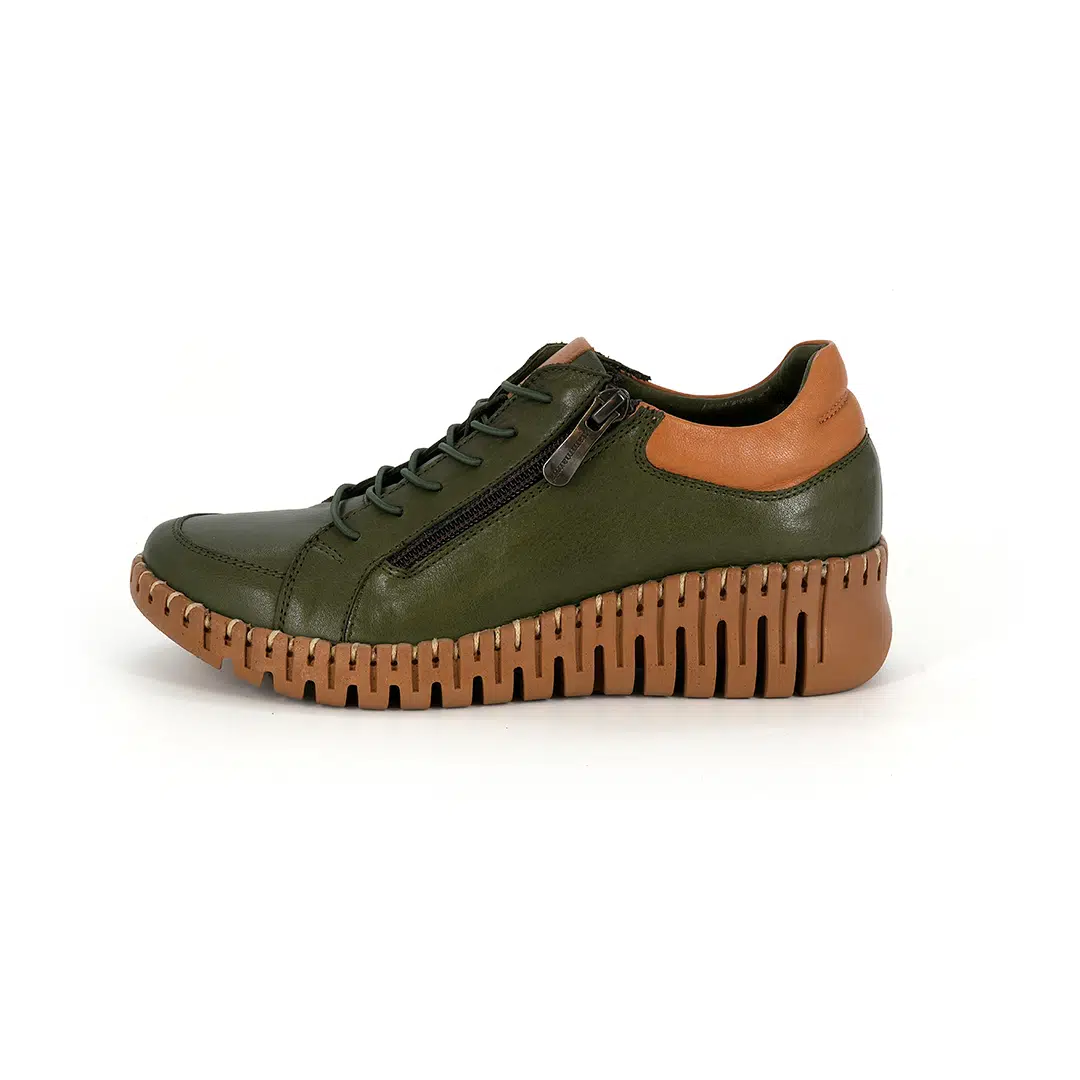 D26YA-7755 MAMMAMİA AYAKKABI - HAKİ PEN/TABA PEN