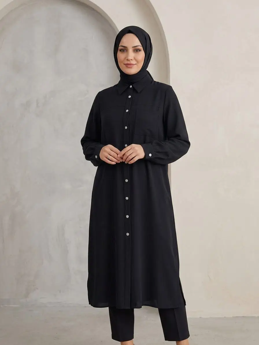 DO-B26-61039 DOQUE TUNİK - SİYAH