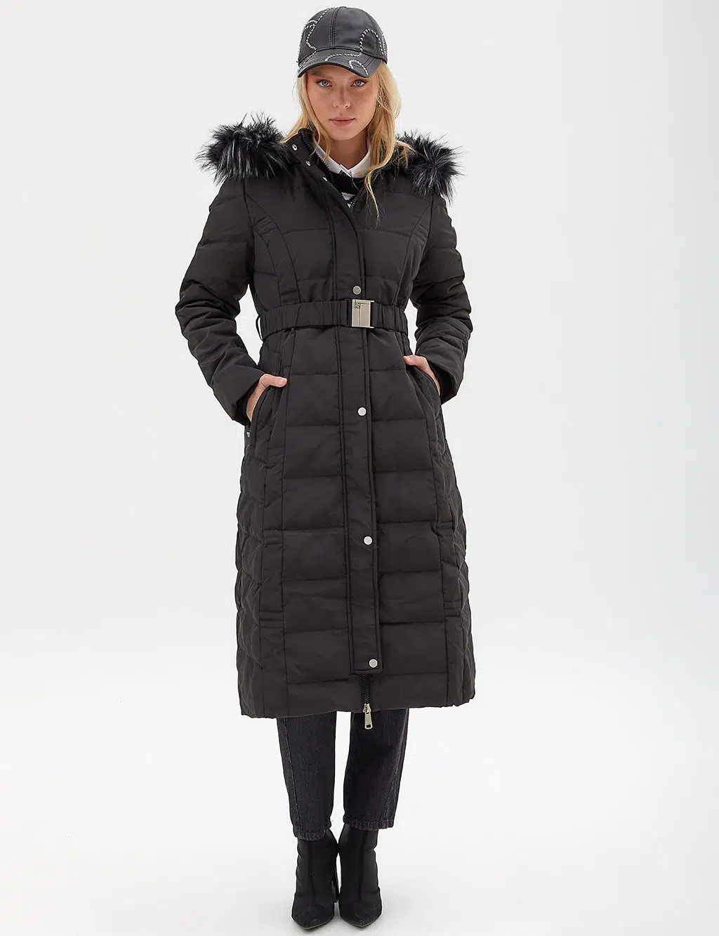 KA-A23-27006 KAYRA KAZ TÜYÜ MONT - SİYAH