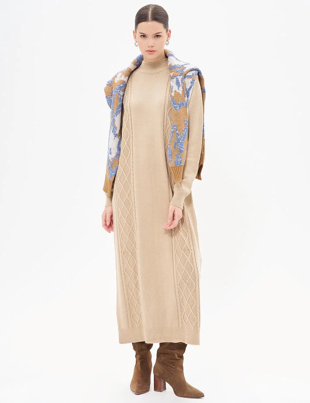 KA-A23-TRK20 KAYRA TRİKO ELBİSE - TAŞ