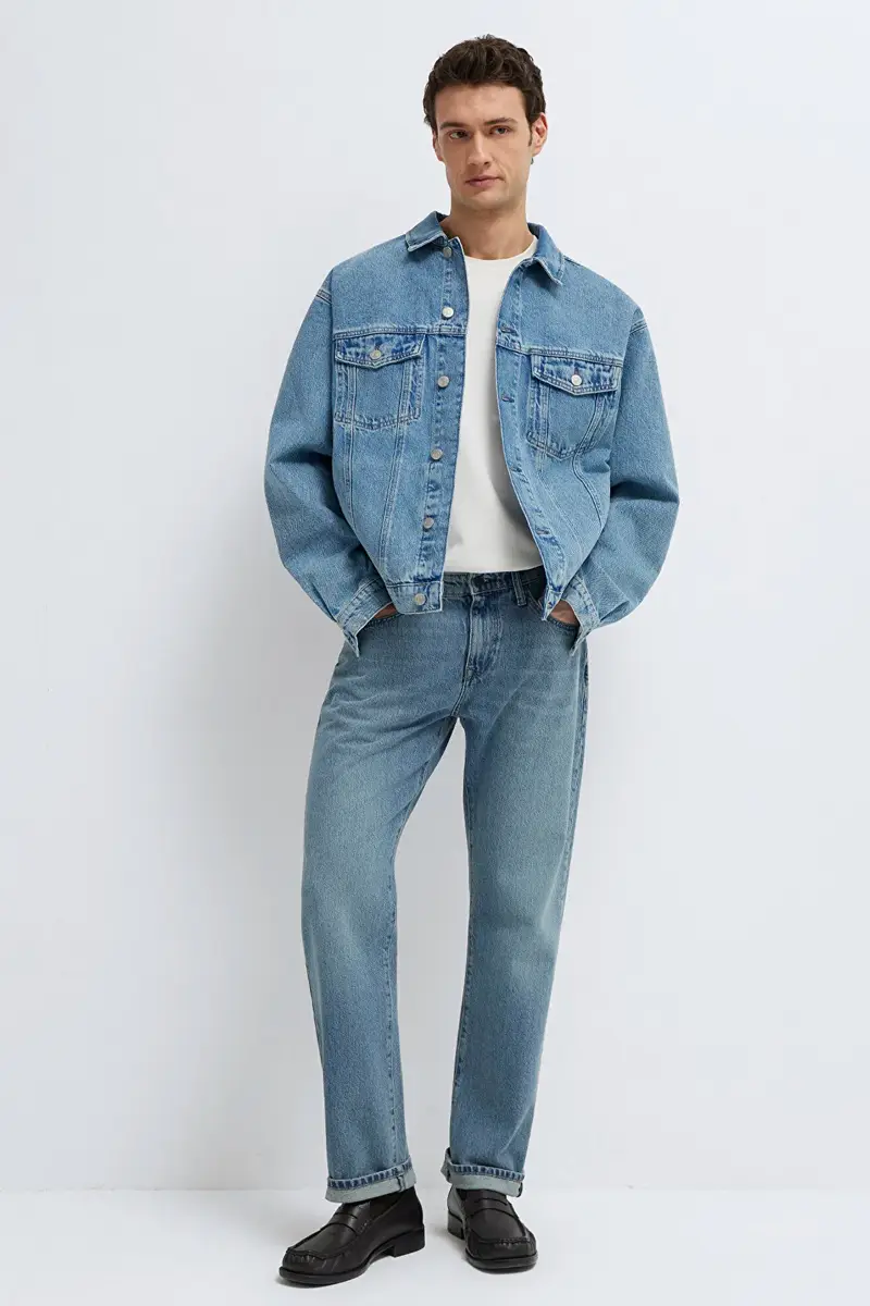 M0110001-A2096 MAVİ RYAN DUSTY LT BLUE DENİM CEKET - LIGHT BLUE DENIM