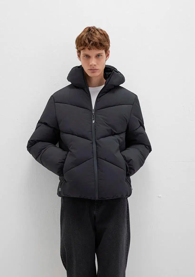 M0110360-900 MAVİ ERKEK KAPŞONLU CEKET