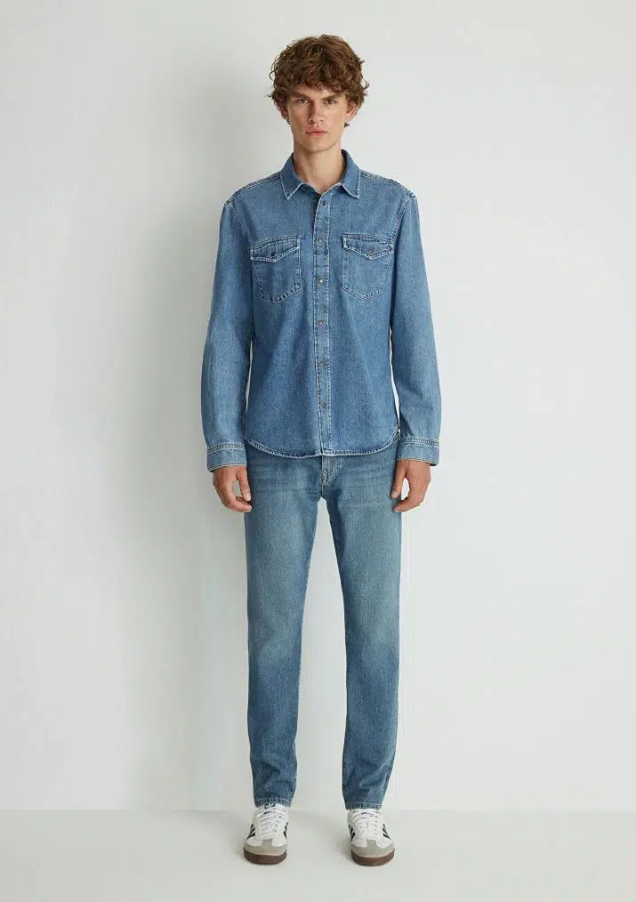 M0210909-87933 MAVİ TRD MID BLUE DENİM GÖMLEK