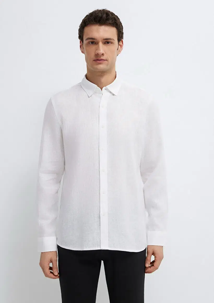 M0211909-620 MAVİ UZUN KOL GÖMLEK