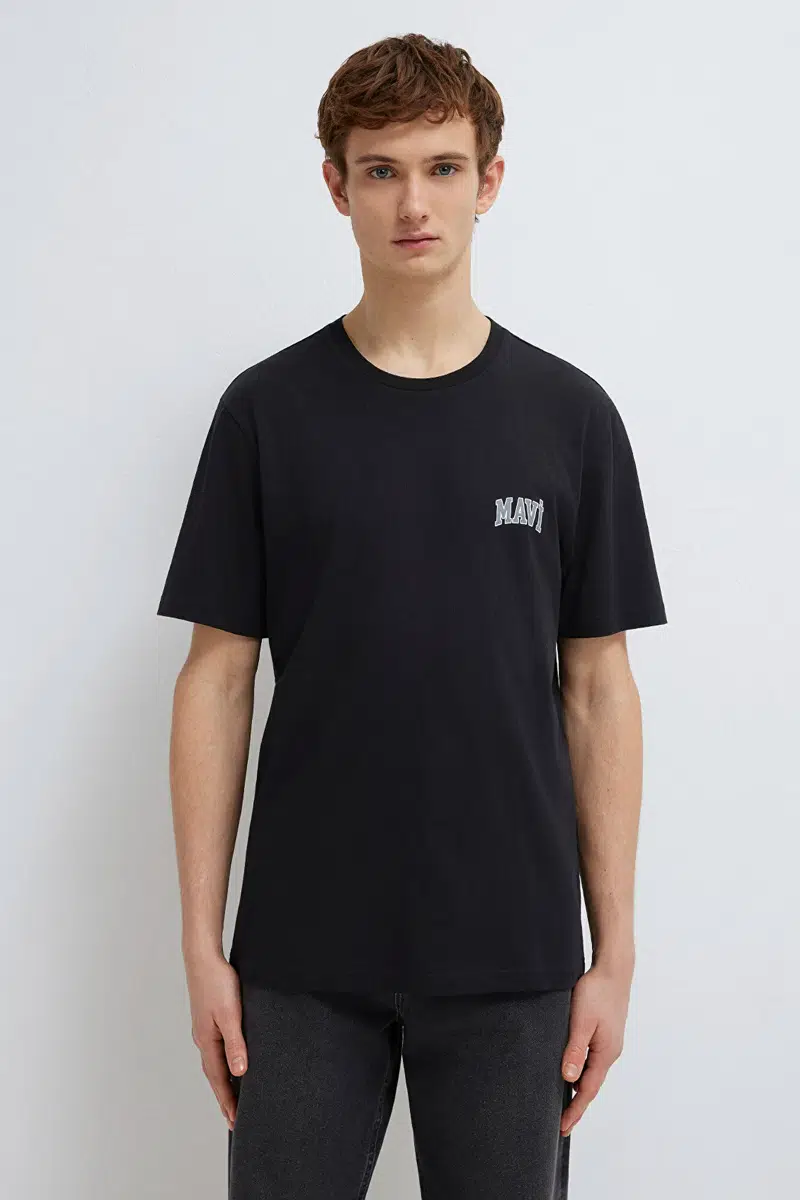 M0611714-900 MAVİ LOGO T-SHIRT - SİYAH