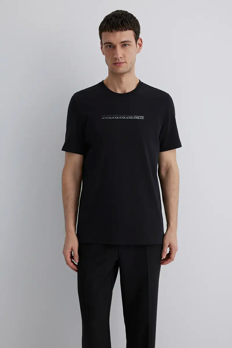 M0612647-900 MAVİ KISA KOL TSHIRT - SİYAH