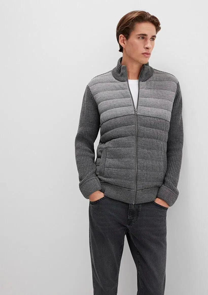 M070804-34686 MAVİ FERMUARLI TRİKO HIRKA