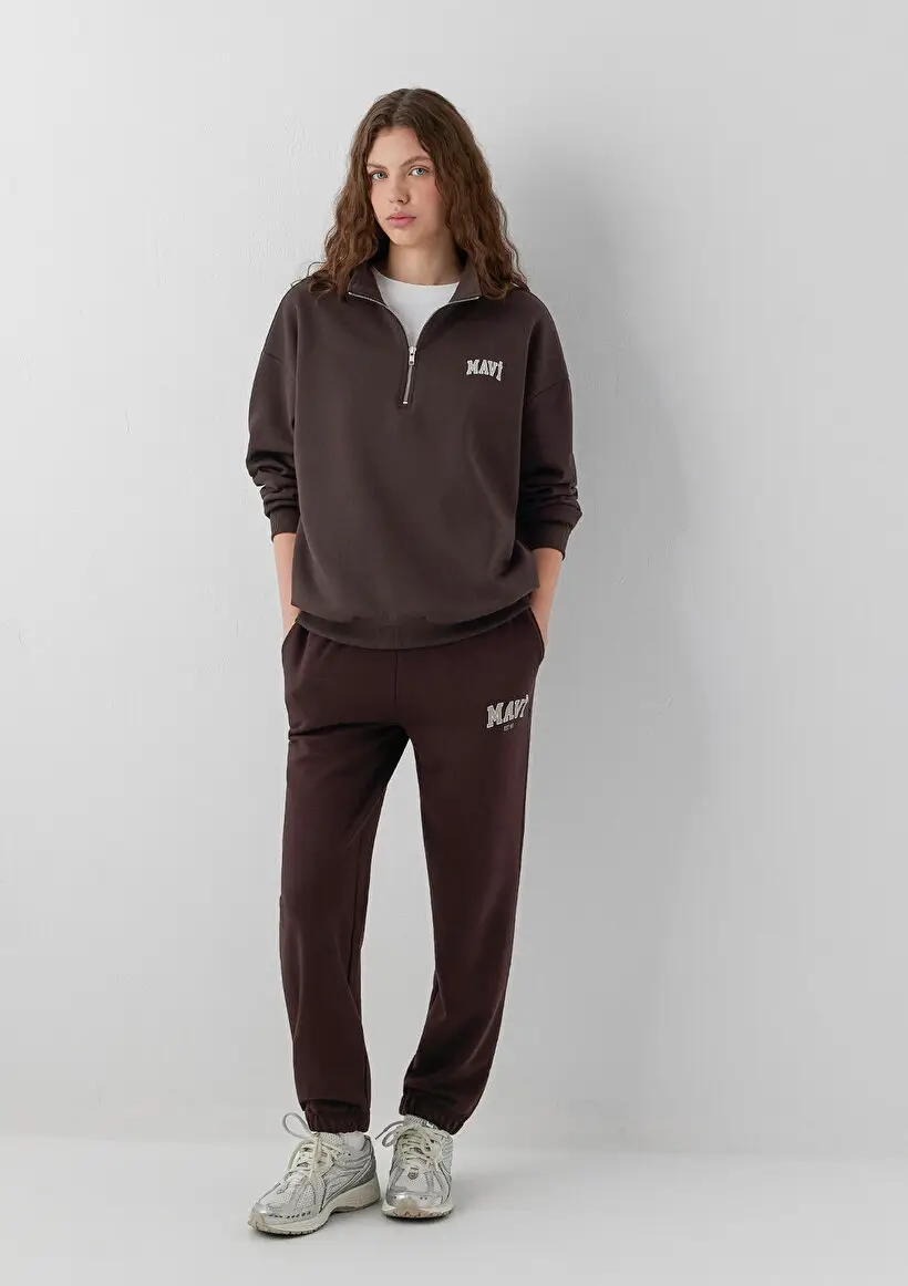 M1010757-70240 MAVİ ÖRME PANTOLON - BLACK COFFEE