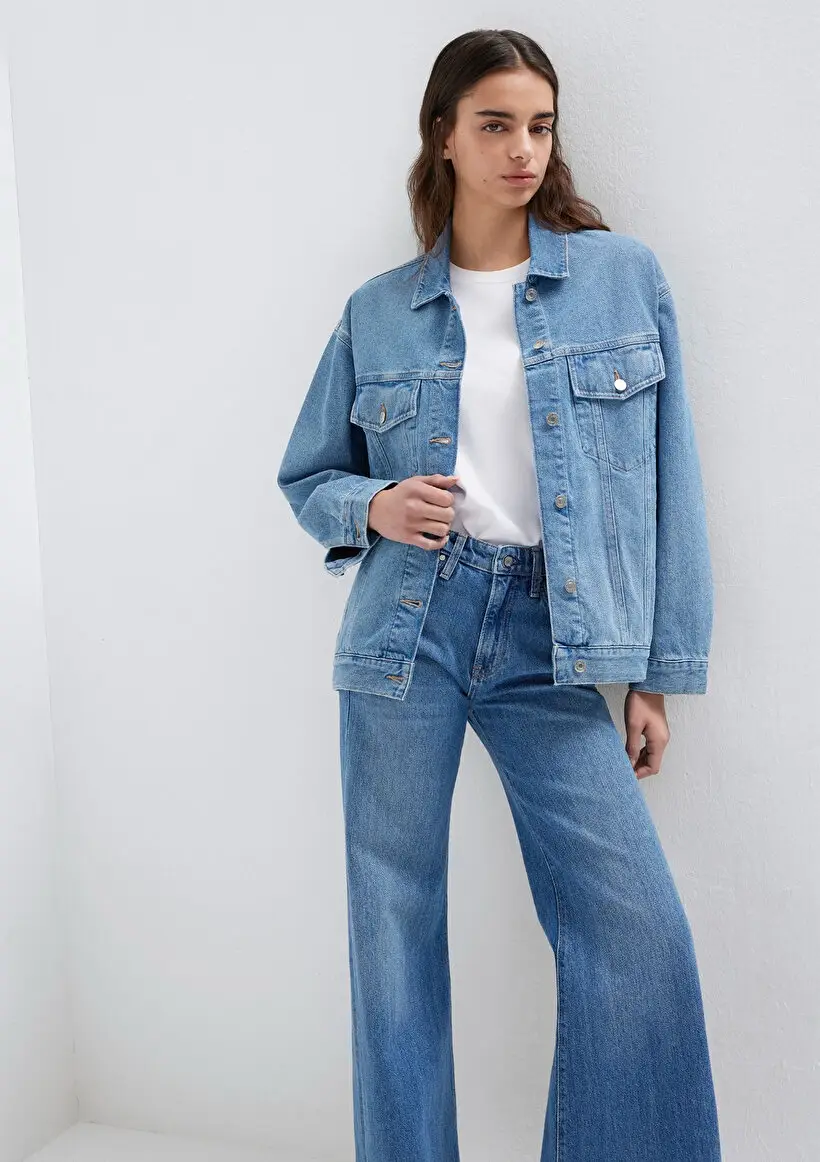 M1110177-90545 MAVİ LUNIA MİD BLUE DENİM CEKET - BLUE DENİM