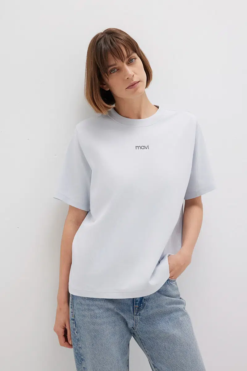 M1612829-89201 MAVİ T-SHIRT - HALOGEN BLUE