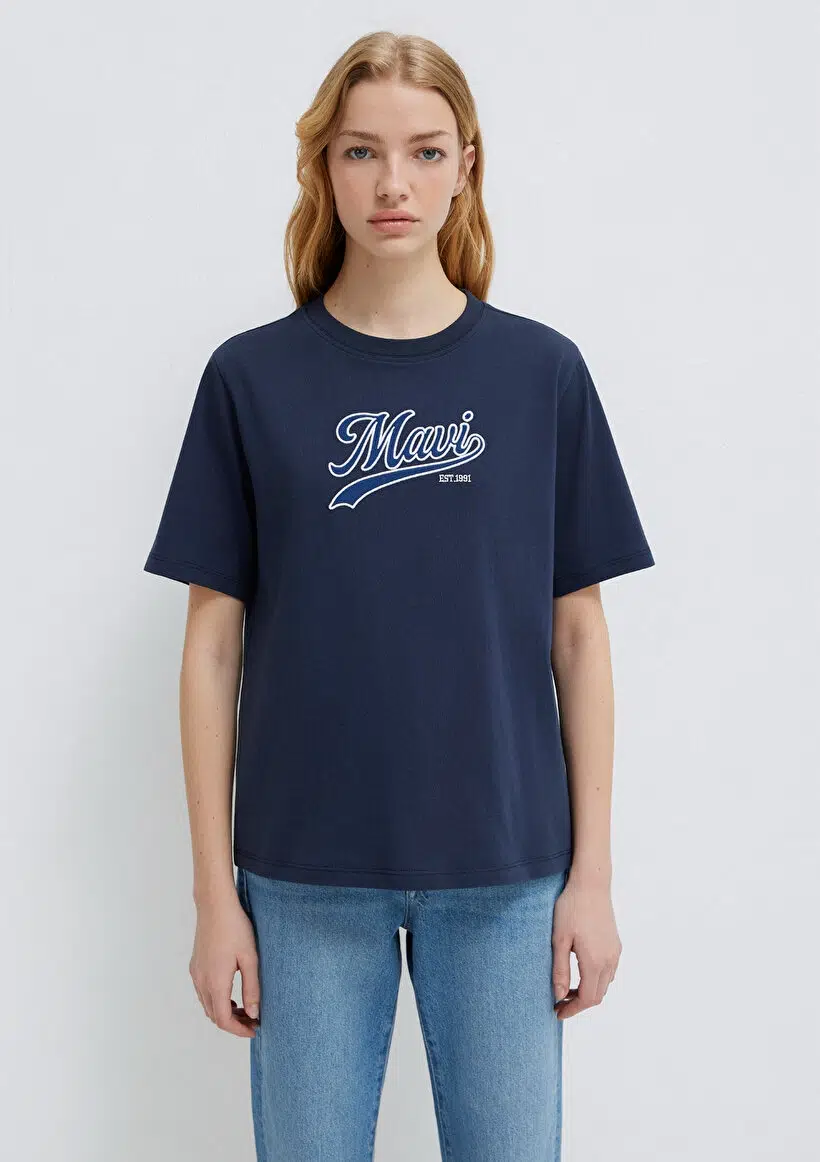 M1613565-82318 MAVİ LOGO BASKILI T-SHIRT