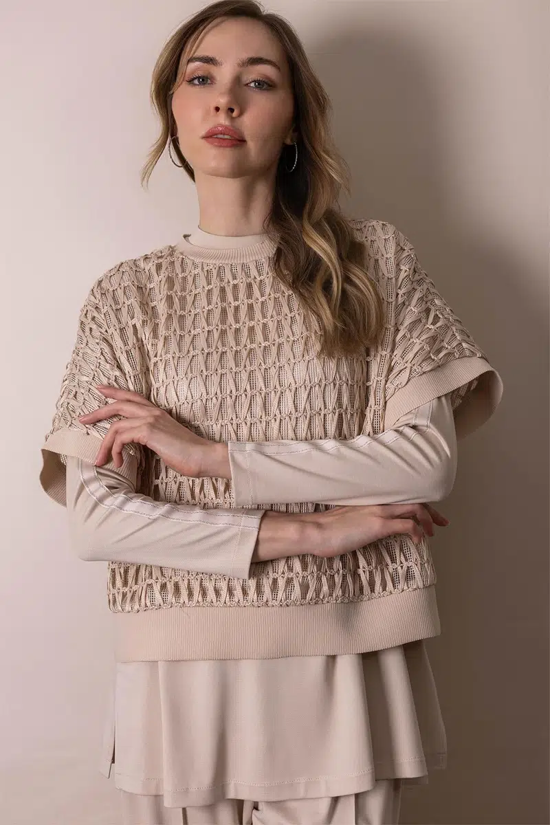 MA24.63 MOODBASİC FİLE BLUZLU PAMUKLU ÜÇLÜ TAKIM