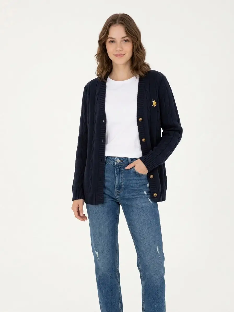 PU-16441 US POLO TRİKO HIRKA - LACİVERT