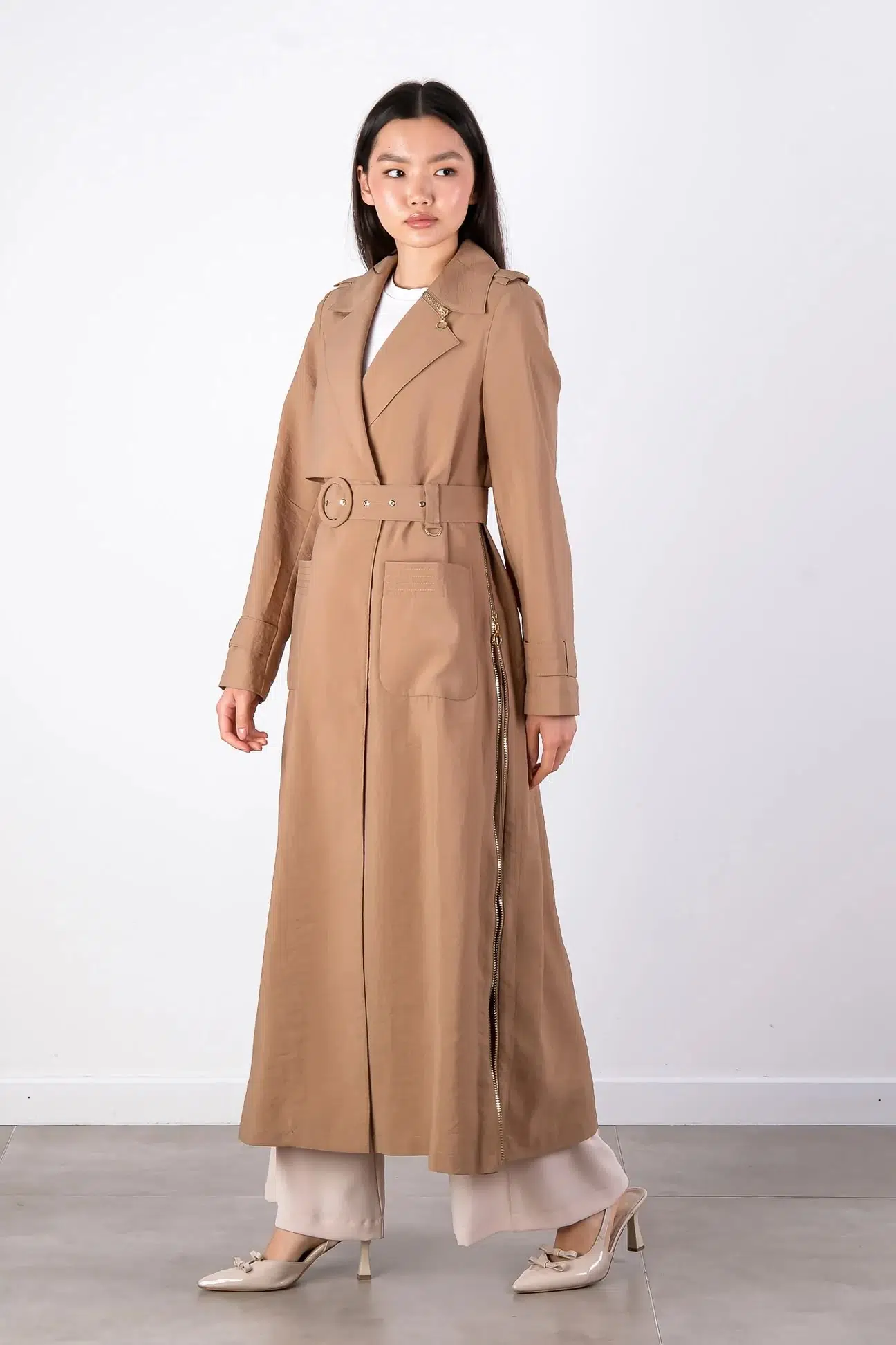 S-26-814 MASSİMO DONNA TRENÇKOT - BEJ