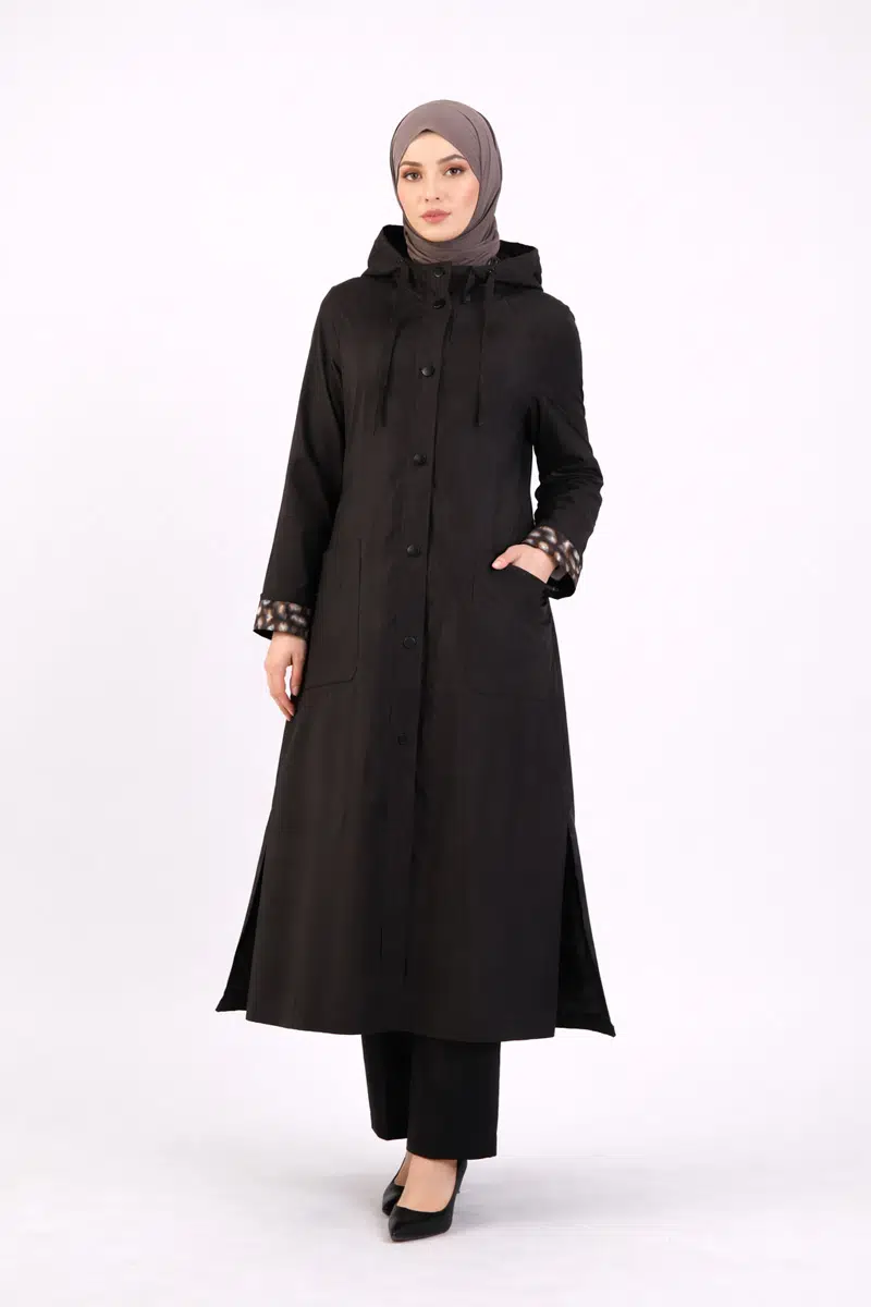 S-26-861 MASSİMO DONNA TRENÇ - SİYAH