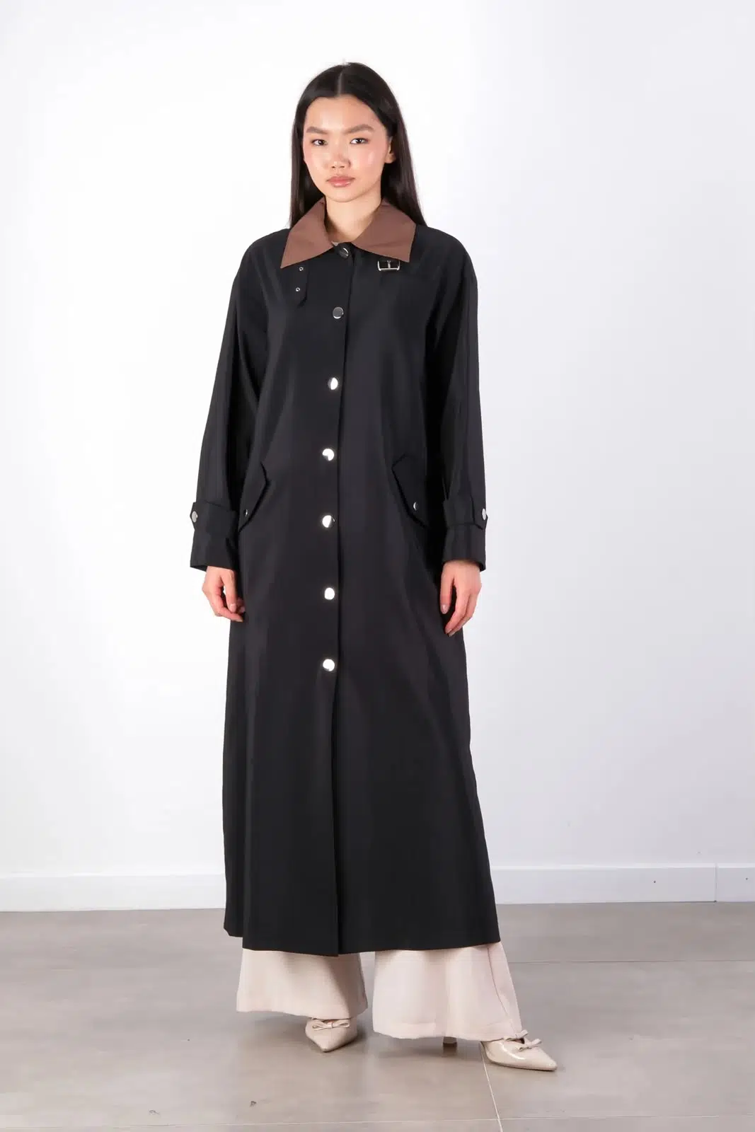 S-26-903 MASSİMO DONNA TRENÇ - SİYAH