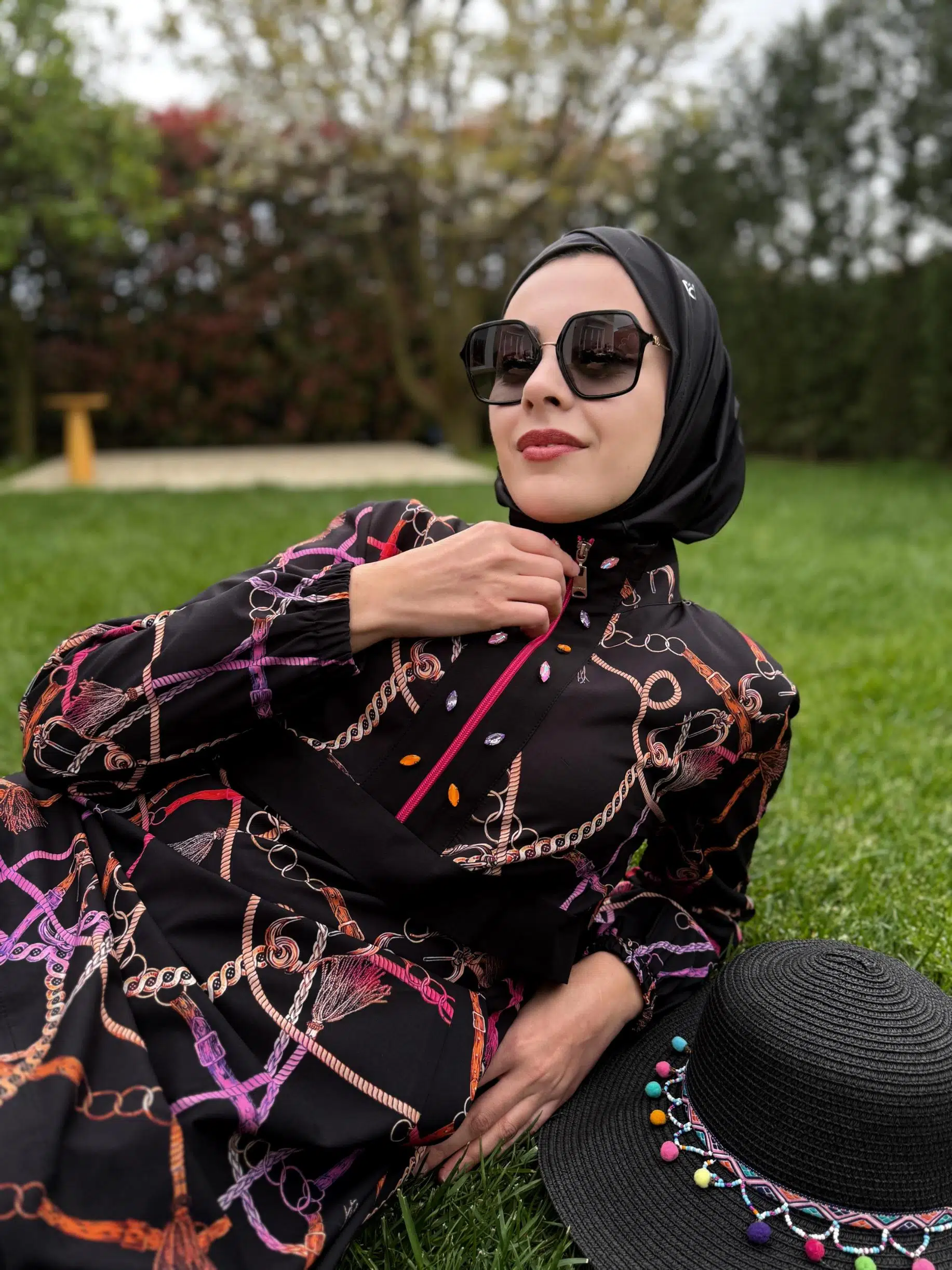 SW36.285 MOODBASİC ZİNCİR DESENLİ TESETTÜR MAYO