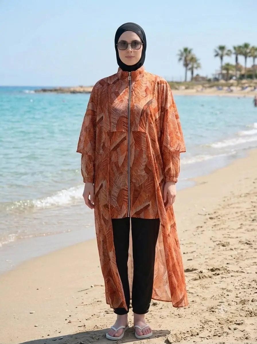 SW36.329 MOODBASİC SIRTI ŞİFON DTYL HAŞEMA - ORANGE