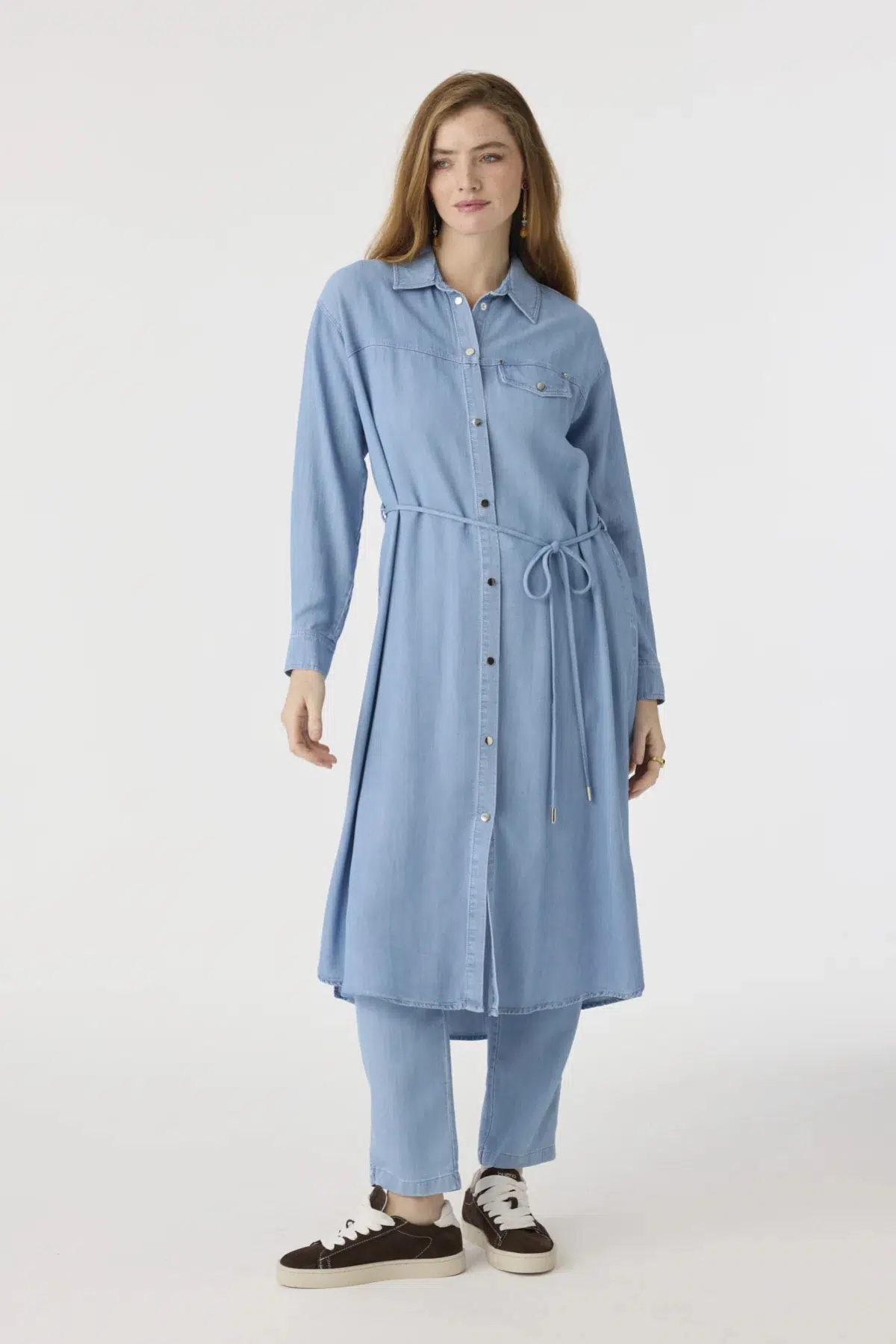 T-1639 ZÜHRE NOA TUNİK - MAVİ