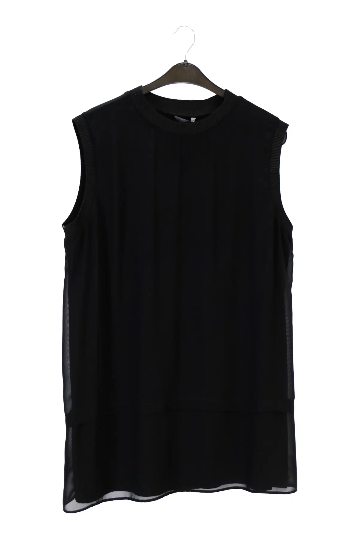 T1171 GİZEMLİ BODY RİBANALI KOLSUZ - SİYAH