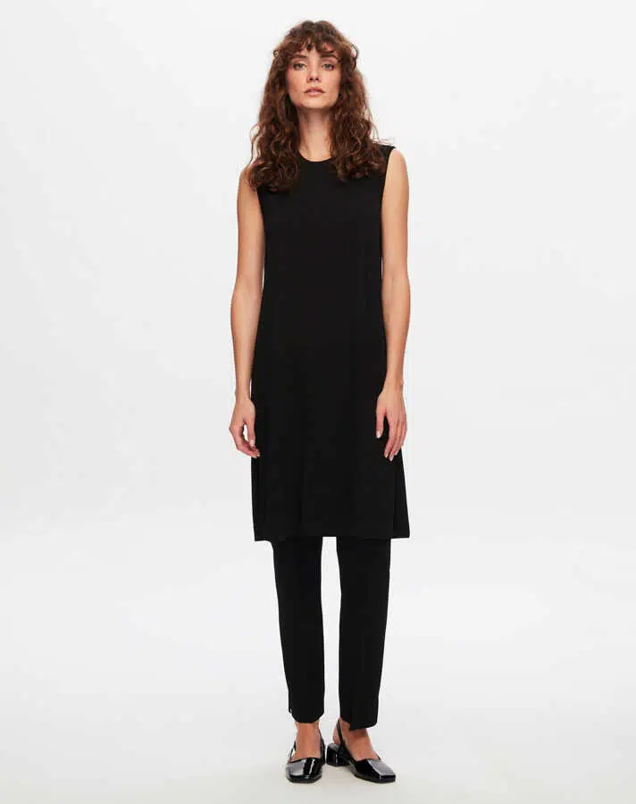 T24Y-6000 MISSDALIDA BASİC KOLSUZ TRİKO TUNİK - BLACK