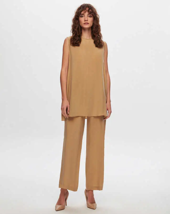 T24Y-6007 MISSDALIDA KOLSZU CUPRO TUNİK - BEİGE