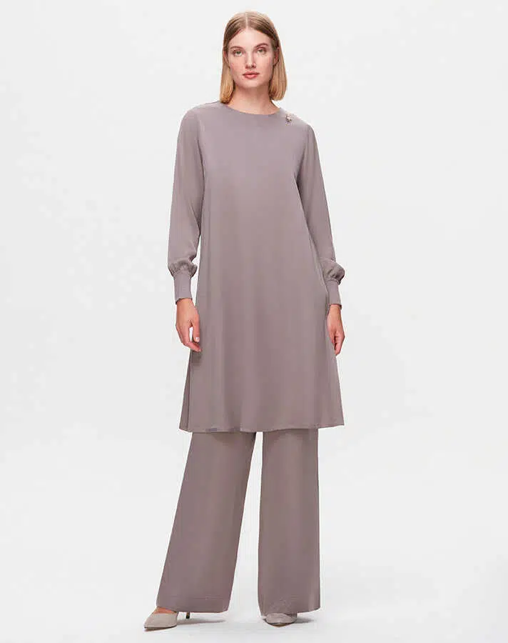 T25K-6004 MISSDALIDA A KESİM CUPRO TUNİK - MİNK