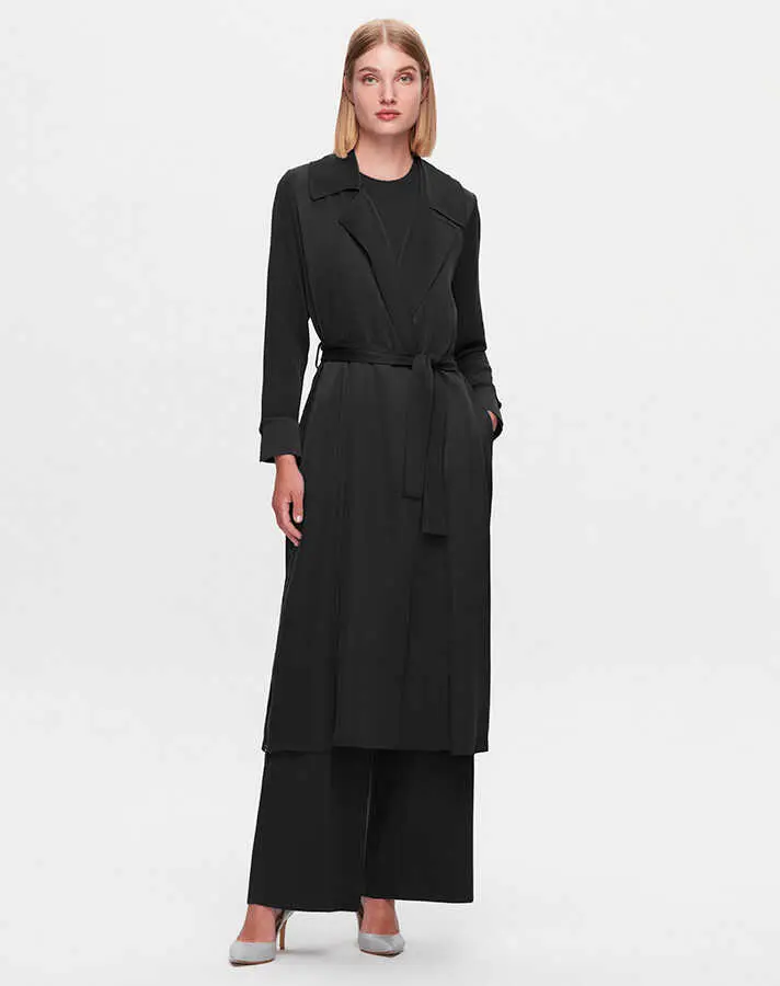 T25K-8022 MISSDALIDA CUPRO-TRİKO KAP - BLACK