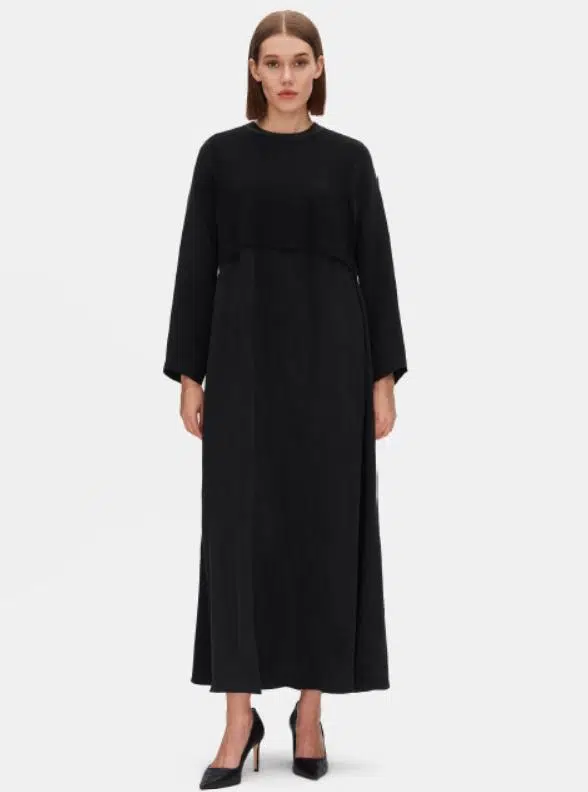 T25PF-4011 MISSDALIDA YUVARLAK YAKA CUPRO ELBİSE