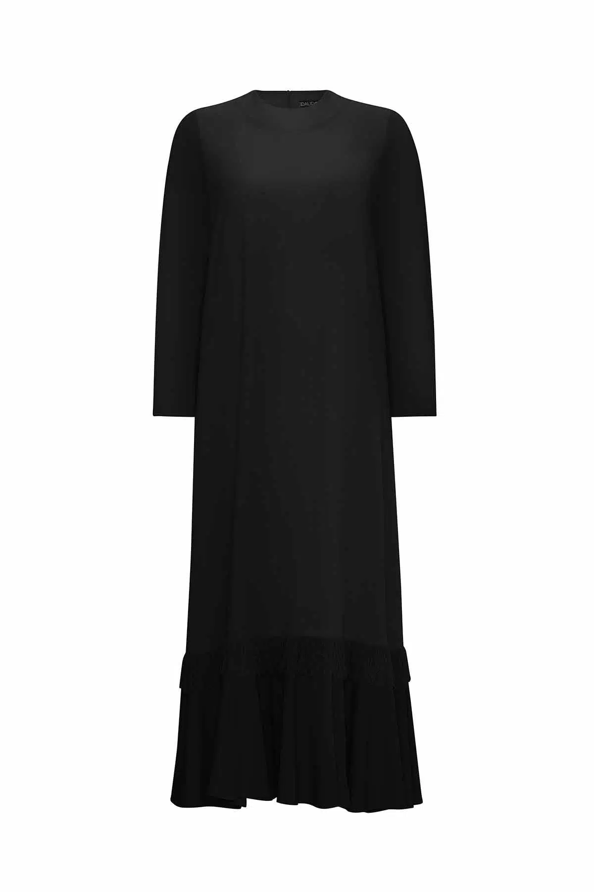 T25Y-4069 MISSDALIDA ETEK UCU PÜSKÜLLÜ KETEN ELBİSE