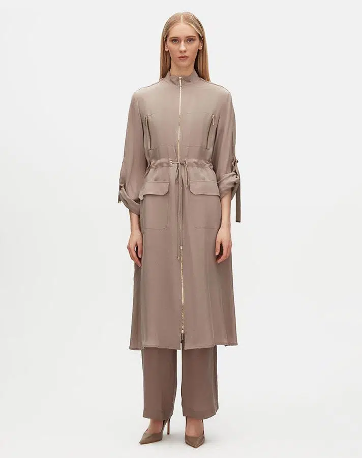 T25Y-8013 MISSDALIDA BELİ BÜZGÜLÜ CEPLİ CUPRO KAP