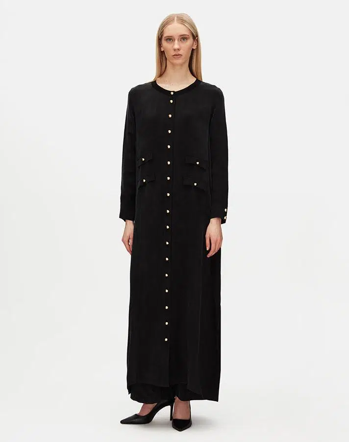 T25Y-8053 MISSDALIDA CEP KAPAKLI DÜĞME DETAYLI CUPRO CEKET