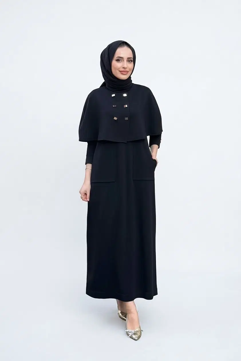 T26Y-0009 MISSDALIDA PELERİNLİ TRİKO ELBİSE