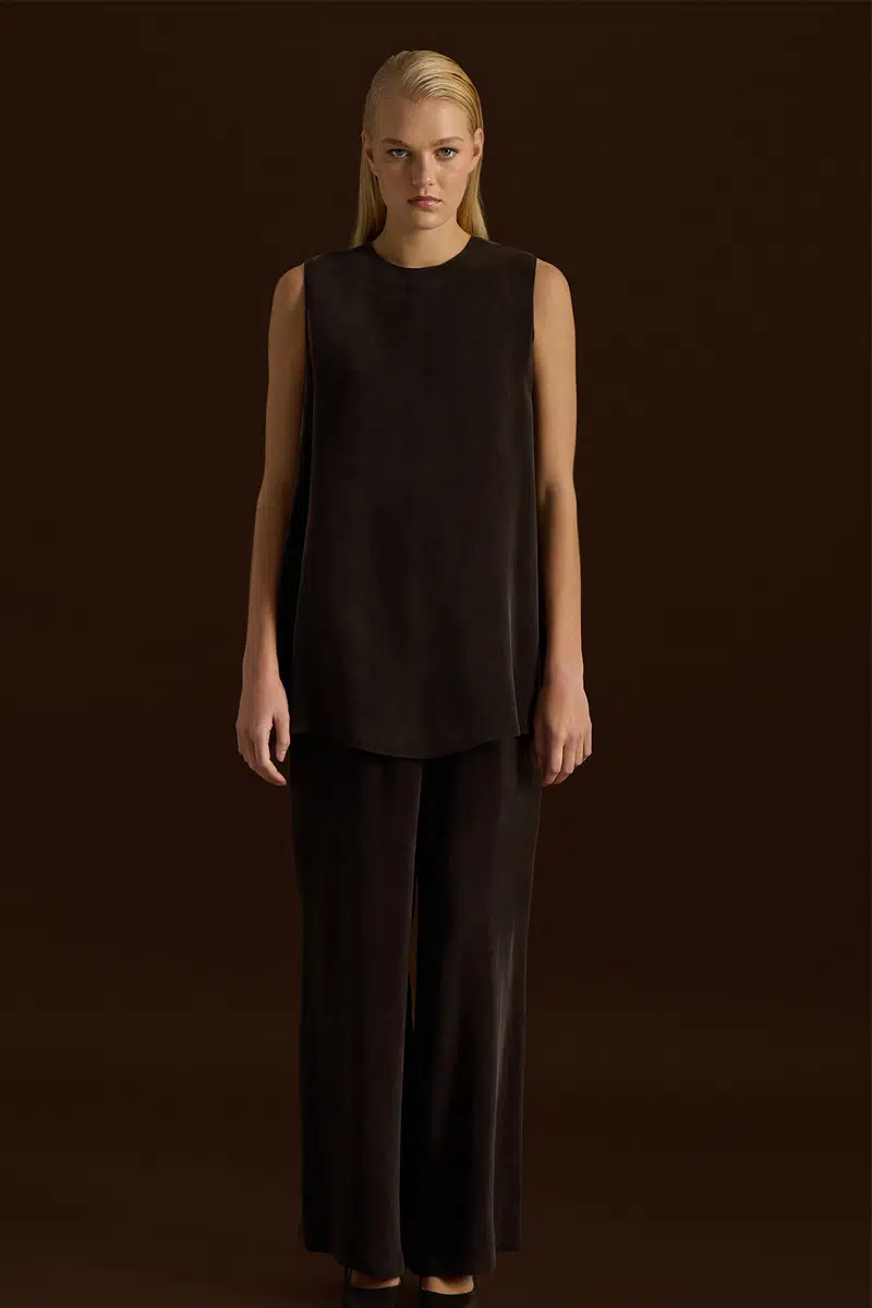 T26Y-7003 MISSDALIDA BOL PAÇA BASİC CUPRO PANTOLON - KAKAO