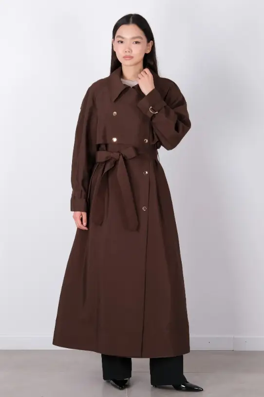 W-27-803 MASSİMO DONNA TRENÇKOT - KAHVE