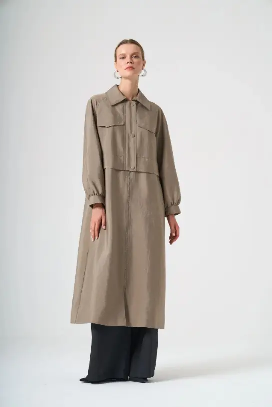 W-27-820 MASSİMO DONNA TRENÇ - CAMEL